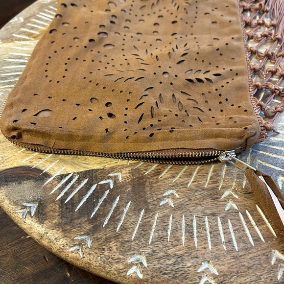 Faux suede fringe detailed tablet/ iPad holder case - Picture 7 of 7